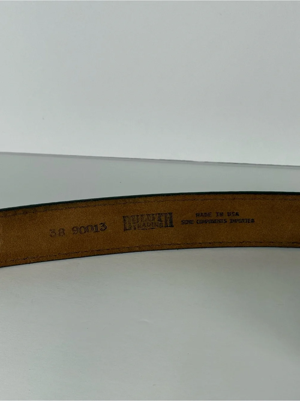 Duluth Trading Company Brown Leather Belt Work Western Size 38 90013 USA Made
